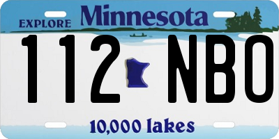MN license plate 112NBO