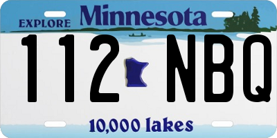 MN license plate 112NBQ