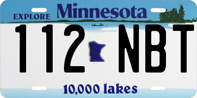 MN license plate 112NBT
