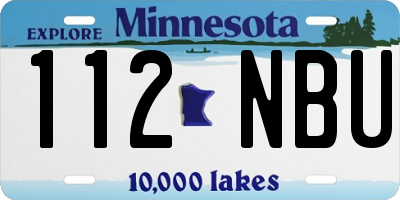 MN license plate 112NBU