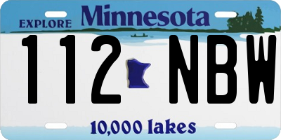 MN license plate 112NBW