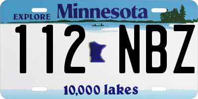 MN license plate 112NBZ