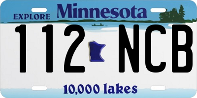 MN license plate 112NCB