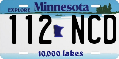 MN license plate 112NCD