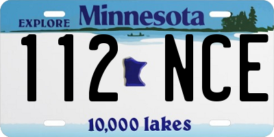 MN license plate 112NCE
