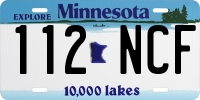 MN license plate 112NCF