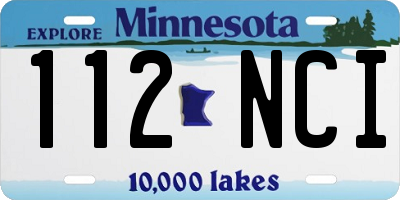 MN license plate 112NCI