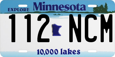 MN license plate 112NCM