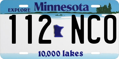 MN license plate 112NCO