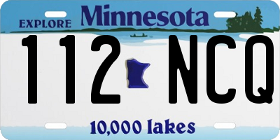 MN license plate 112NCQ