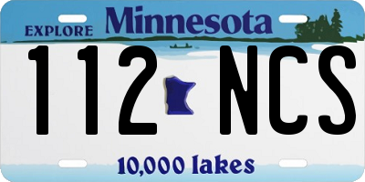 MN license plate 112NCS
