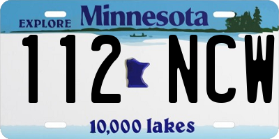 MN license plate 112NCW