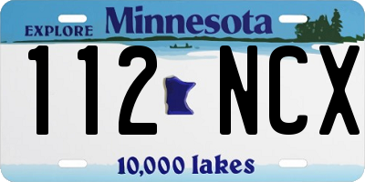 MN license plate 112NCX