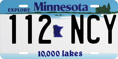 MN license plate 112NCY