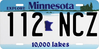 MN license plate 112NCZ