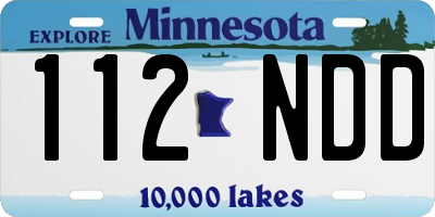 MN license plate 112NDD