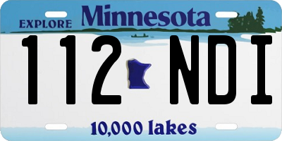 MN license plate 112NDI