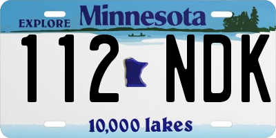 MN license plate 112NDK