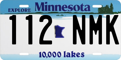 MN license plate 112NMK