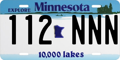 MN license plate 112NNN