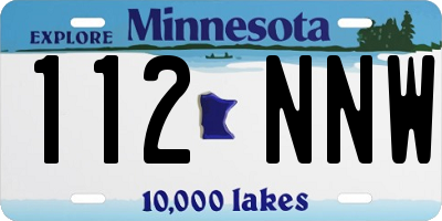 MN license plate 112NNW
