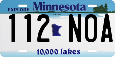 MN license plate 112NOA