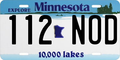 MN license plate 112NOD