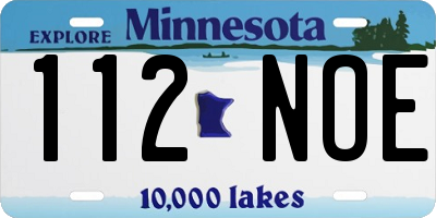 MN license plate 112NOE