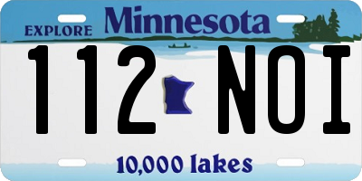 MN license plate 112NOI