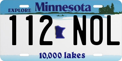 MN license plate 112NOL