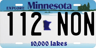 MN license plate 112NON