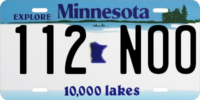 MN license plate 112NOO