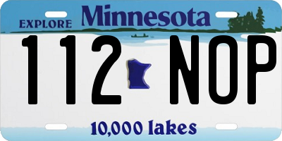 MN license plate 112NOP