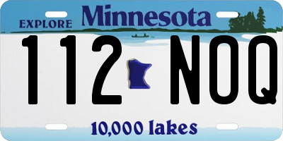 MN license plate 112NOQ