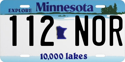 MN license plate 112NOR