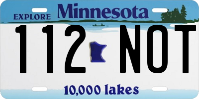 MN license plate 112NOT