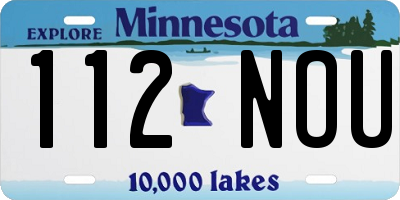 MN license plate 112NOU