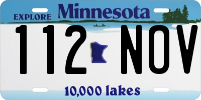 MN license plate 112NOV
