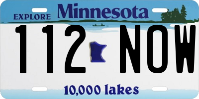 MN license plate 112NOW