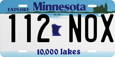 MN license plate 112NOX