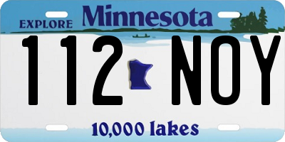 MN license plate 112NOY