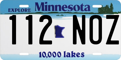 MN license plate 112NOZ