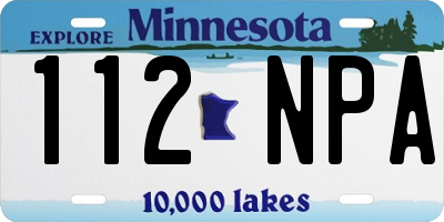 MN license plate 112NPA