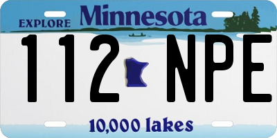 MN license plate 112NPE