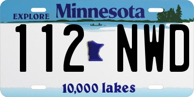 MN license plate 112NWD