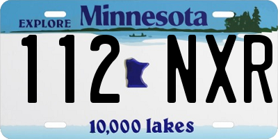 MN license plate 112NXR