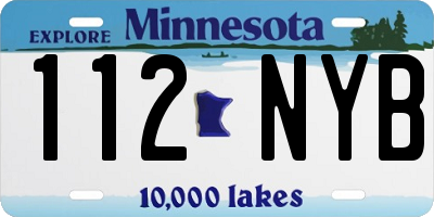 MN license plate 112NYB