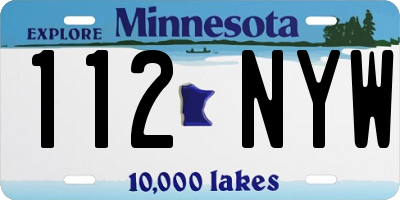 MN license plate 112NYW