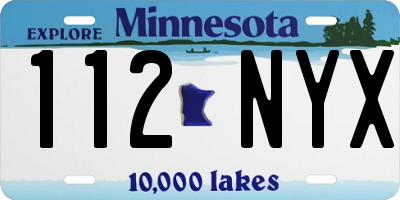 MN license plate 112NYX