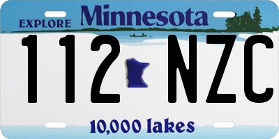 MN license plate 112NZC